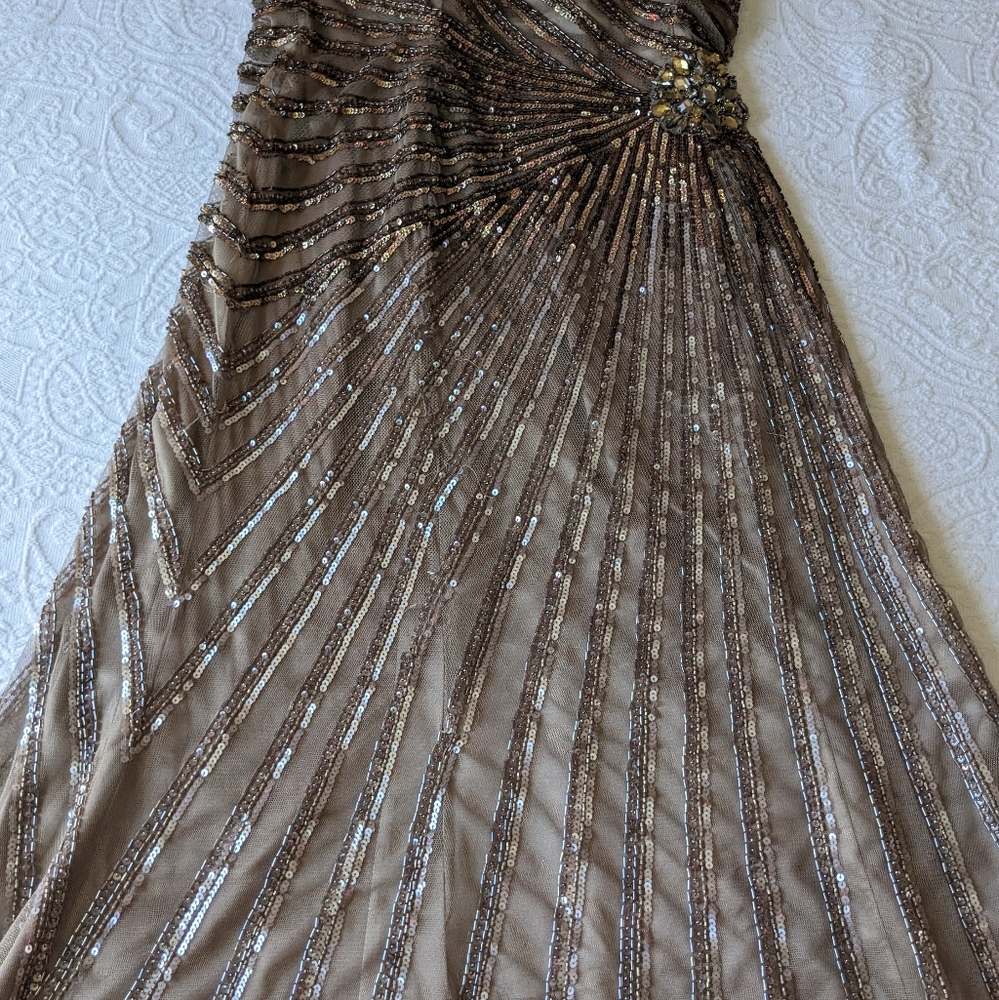 Strapless Champagne Formal Prom Dress - Picture 2 of 10